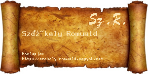 Székely Romuald névjegykártya
